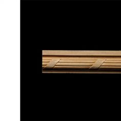 3030 1 1/2″ x 15/16″ Wall panel moulding with a 1/4″ x 1/4″ off set base and a horizontal reed pattern with a flat banderol.