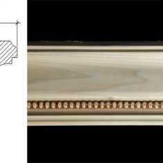 3042 3 3/4″ x 3 1/8″ Crown moulding with a simple millwork and a pellet pattern.