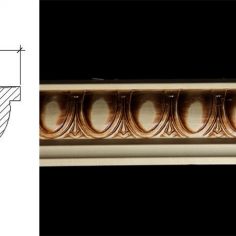 3049 2 9/16″ x 1 15/16″ Bed moulding with a large scale egg and dart pattern.