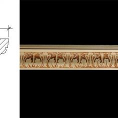 3051 1 5/8″ x 1 5/16″ Crown moulding with an acanthus leaf patterned cove.