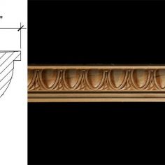 3061 1 13/16″ x 1 5/16″ Bed moulding with and egg and dart patterned bolection.