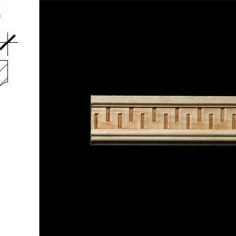 3086 1 5/8″ x 5/8″ Chair rail or base cap moulding with a Greek key or fret patterned frieze.