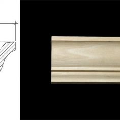 3095 3″ x 2 5/16″ Crown moulding with plain mill work.